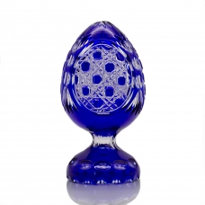 Хрустальное Пасхальное яйцо на подставке 06 Синее